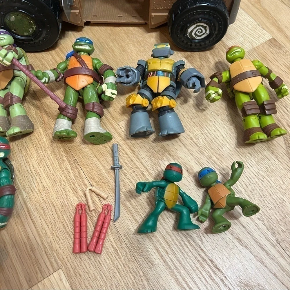 Teenage Mutant Ninja Turtles Shellraiser Vehicle W/ Action Figure Lot Kids Toy